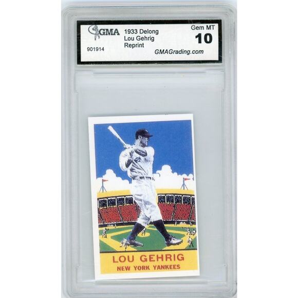 1933 Delong Gum Reprint #7 Lou Gehrig Yankees HOF GMA 10 - Picture 1 of 2